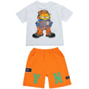 Hip hop Korean Casual T-Shirt Shorts 2Pcs Sets Funny Cartoon Suit S4444636 - Tuzzut.com Qatar Online Shopping