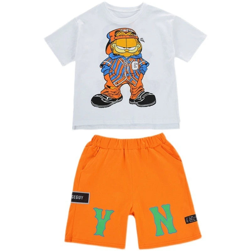Hip hop Korean Casual T-Shirt Shorts 2Pcs Sets Funny Cartoon Suit S4444636 Hip hop Korean Casual T-Shirt Shorts 2Pcs Sets Funny Cartoon Suit S4444636