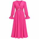 Women’s Fuchsia Floral Lace-Trim Maxi Dress 11018