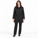 Women’s Charcoal Button-Front Coat with Patch Pockets YD85