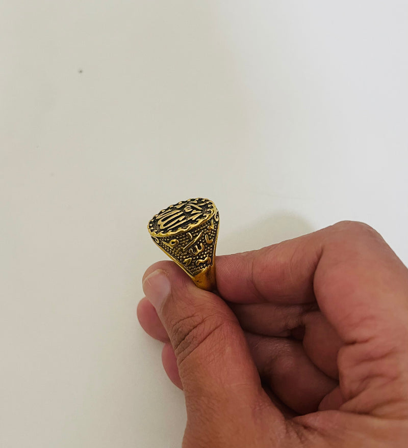 Arabic Muslim Rune Pattern Ring for Men's Ring Islamic Scripture Patte