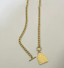 Stainless Steel Necklace For Women And Men Thick Chain Choker Necklace Coin Pendant Necklace - Tuzzut.com Qatar Online Shopping