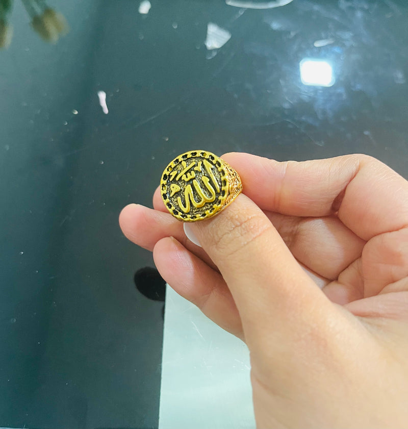 Arabic Muslim Rune Pattern Ring for Men's Ring Islamic Scripture Patte