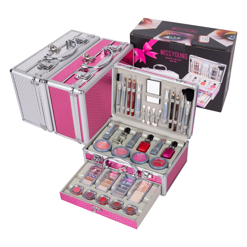 Miss Young Make Up Kit Facial Makeup Gift Sets Make Up Vanity Box Colorful Nail Polish Cream Blush - MC 5614