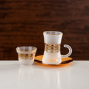 Almarjan Tea & Coffee Set 18 Pieces, Glass & Metal (GLS2630073) Gold - Modern Serveware - TUZZUT Qatar Online Shopping