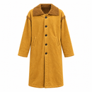 Women’s Mustard Teddy-Collar Long Coat NS45