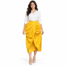 Golden Yellow Draped Tulip Skirt S4215196