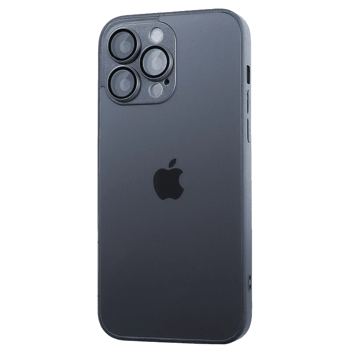 iPhone 14 Pro Max AG Glass Case, with Glasses on Cameras
