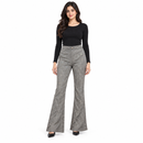 Women’s Grey Rhinestone Flared Trousers YD43