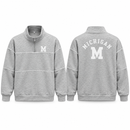 Grey Marl Quarter-Zip Sweatshirt with Michigan Print NS57