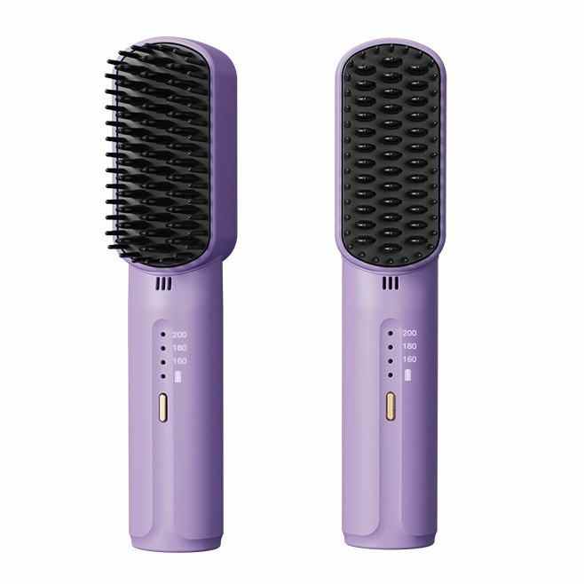 Portable Cordless Mini Hair Straightening Comb, Rechargeable Lightweight Hair Straightener Brush - WX98