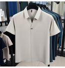 Ice Silk Seamless Laminated Polo Shirt for Men's  AH8119