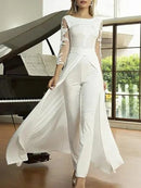 Women's Lugentolo Elegant Long-Sleeved Jumpsuits 008252800 S - TUZZUT Qatar Online Shopping