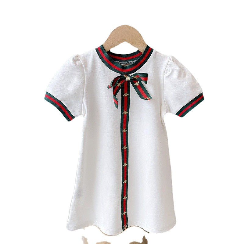 Baby Princess Round Neck Bow Design Casual Wear    988330 - TUZZUT Qatar Online Shopping