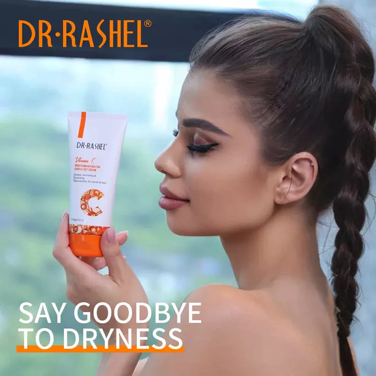 DR.RASHEL Vitamin C Brightening & Hydrating Hand & Foot Cream 100g DRL-1691 - Tuzzut.com Qatar Online Shopping