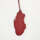 Leather Creative Qatar Map Shape Bag Pendant S2627377