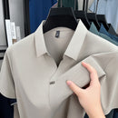 Ice Silk Seamless Laminated Polo Shirt for Men's  AH8119