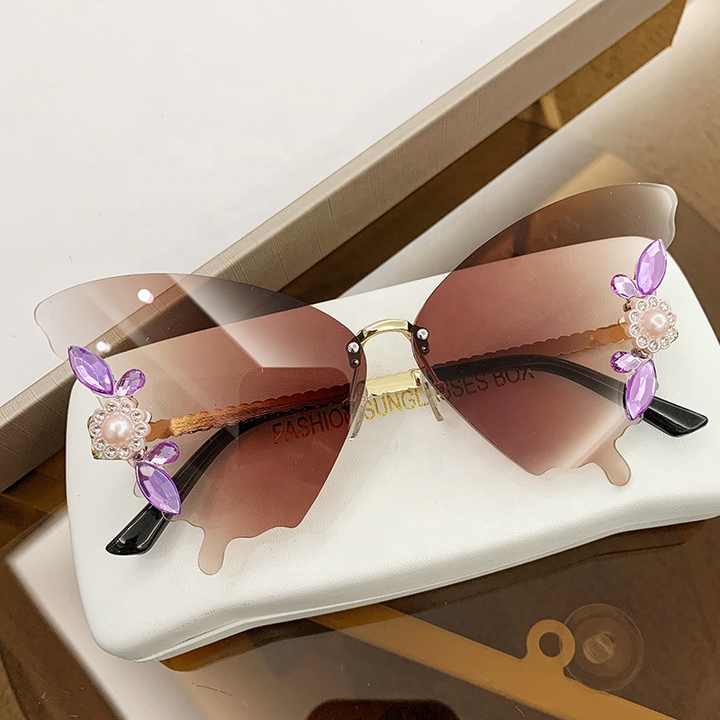 Elegant Rimless Women Diamond Sunglasses S10076 - TUZZUT Qatar Online Shopping