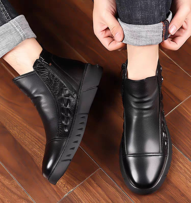 Formal Black Comfort Autumn Spring Pump Soft Side Zip Shoes FS35 - TUZZUT Qatar Online Shopping