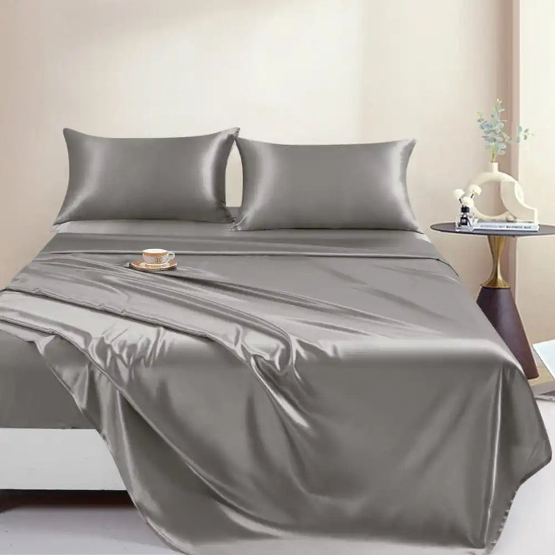 4pcs Silk Bed Sheets Set   B-167011 - TUZZUT Qatar Online Shopping