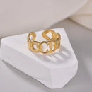 Classic Double Letter Ring CD44 - TUZZUT Qatar Online Shopping