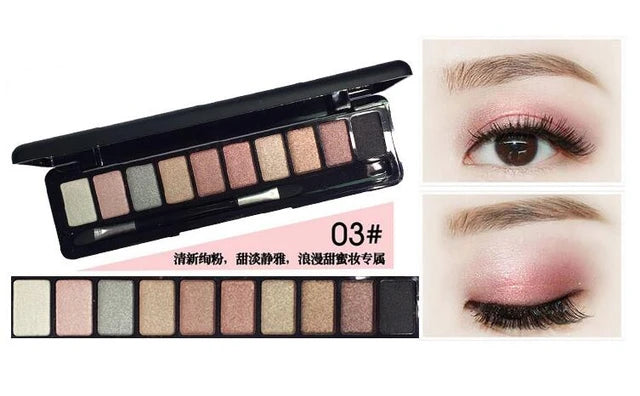 Eye Shadow Makeup Palette Light Eyeshadow Natural Make Up Cosmetics Set With Brush Mirror - Tuzzut.com Qatar Online Shopping