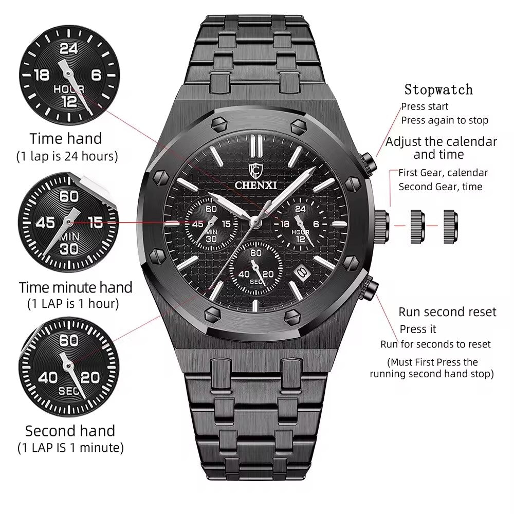 CHENXI Chronograph Date Luxury Quartz Watch CNX948 CHENXI Chronograph Date Luxury Quartz Watch CNX948