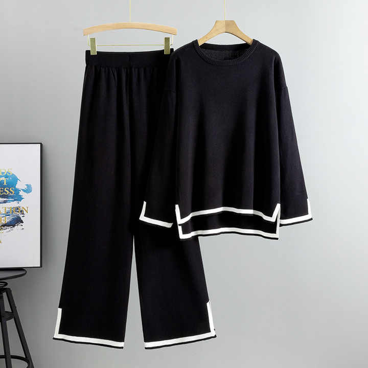 Casual Long Sleeve Pullover Top High Waist Wide Leg Pant Lounge Set 15166 Casual Long Sleeve Pullover Top High Waist Wide Leg Pant Lounge Set 15166