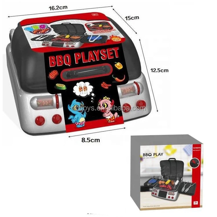 Plastic BBQ Grill Kids Toys With Pretend Smoke Sound Light Kitchen Play Set Plastic BBQ Grill Kids Toys With Pretend Smoke Sound Light Kitchen Play Set