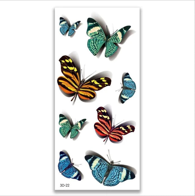 3D Body Art Temporary Waterproof Tattoo Sticker Small Bug Butterfly Flowers - Tuzzut.com Qatar Online Shopping