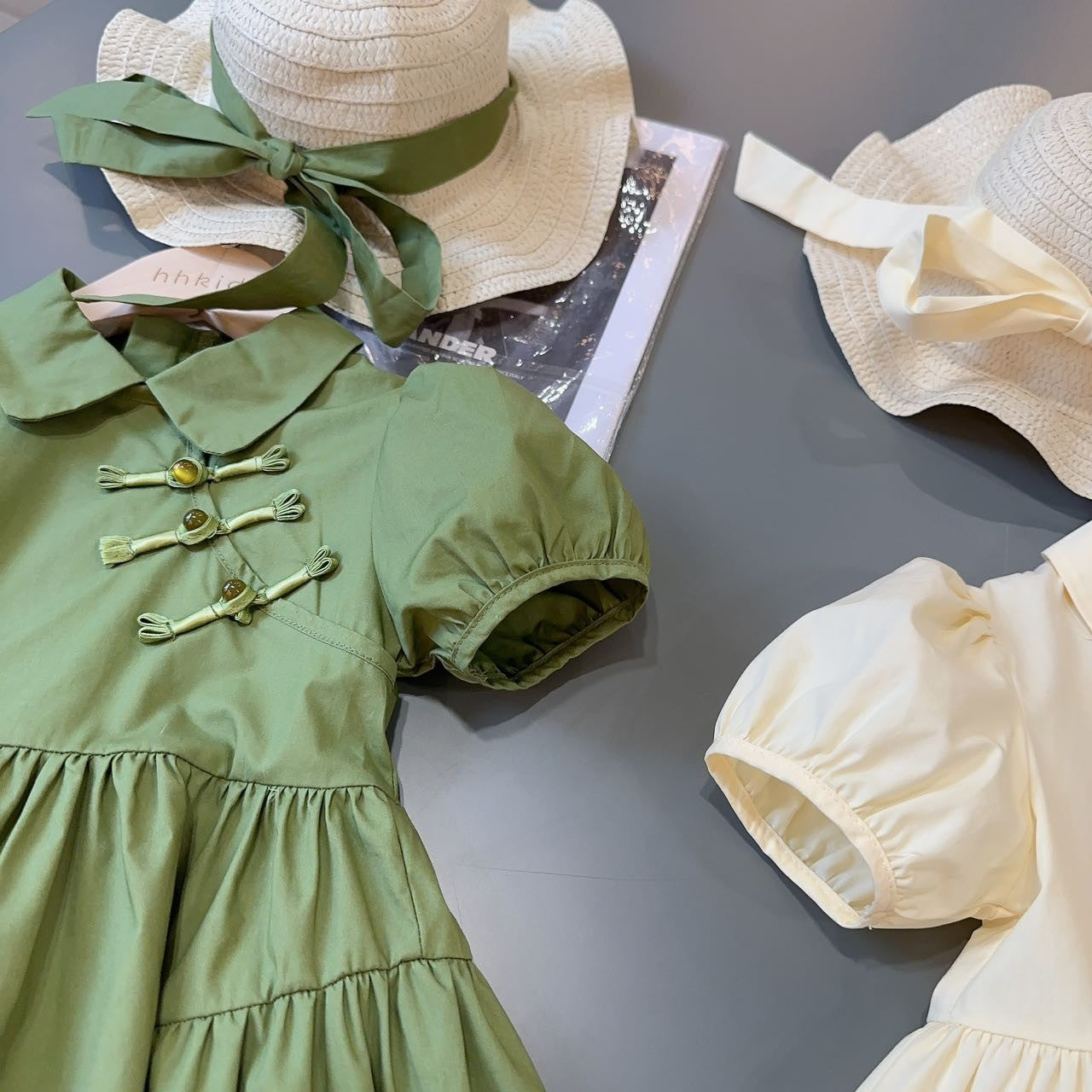 Kids Summer Fashion Chinese Style Puff Sleeve Princess A-line Dresses for Girls 1644432 Kids Summer Fashion Chinese Style Puff Sleeve Princess A-line Dresses for Girls 1644432