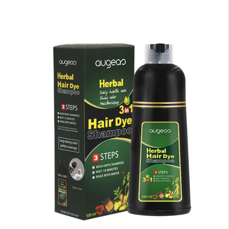Herbal 500ml Natural Plant Conditioning Hair Dye Black Shampoo Fast Dye White Grey Hair Removal Dye Coloring Black Hair 24064