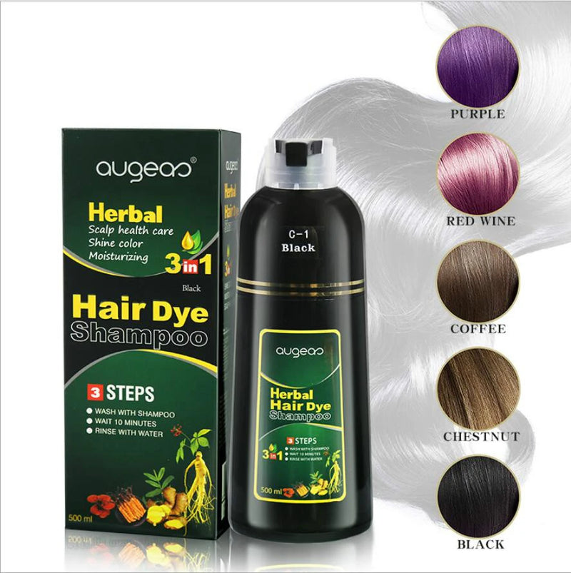 Herbal 500ml Natural Plant Conditioning Hair Dye Black Shampoo Fast Dye White Grey Hair Removal Dye Coloring Black Hair 24064
