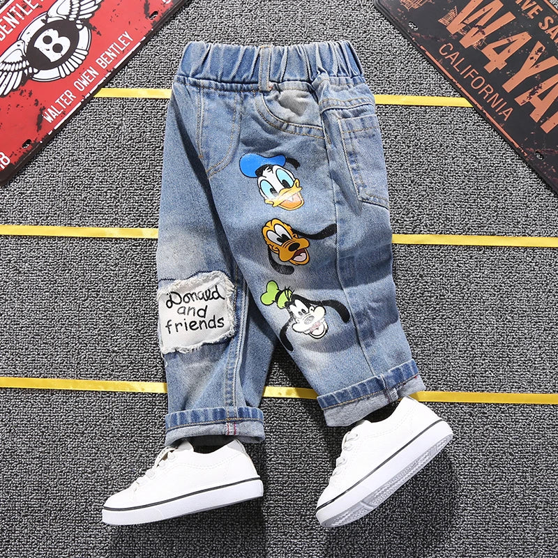 High Quality Kids Mickey Mouse Fashion Ripped Jeans Clothes Spring Autumn Baby Boys Girls Jeans Denim Pants Children Trousers X4727035