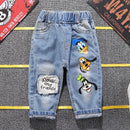 High Quality Kids Mickey Mouse Fashion Ripped Jeans Clothes Spring Autumn Baby Boys Girls Jeans Denim Pants Children Trousers X4727035 - Tuzzut.com Qatar Online Shopping