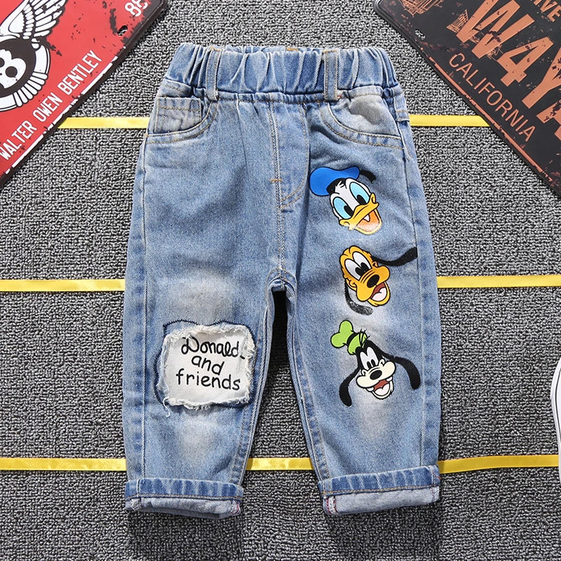 High Quality Kids Mickey Mouse Fashion Ripped Jeans Clothes Spring Autumn Baby Boys Girls Jeans Denim Pants Children Trousers X4727035