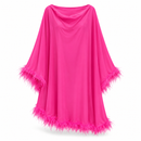 Women’s Fuchsia Feather-Trim Kaftan Dress 5QFKC3