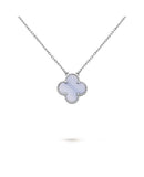 Vintage Pendant Chalcedony White Gold Necklace DN2144 - TUZZUT Qatar Online Shopping