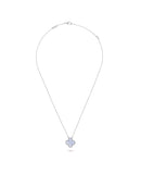 Vintage Pendant Chalcedony White Gold Necklace DN2144 - TUZZUT Qatar Online Shopping