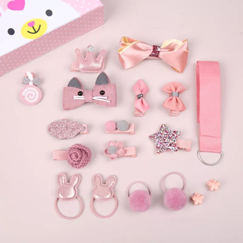 18 Pcs Fashion Hair Accessories Clip Set for Girls 18 Pcs Fashion Hair Accessories Clip Set for Girls