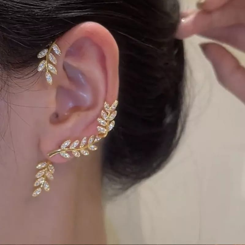 1 pc Women's Fashion Leaf Style Earrings Ear Cuffs Clip - Tuzzut.com Qatar Online Shopping