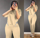 Turkish Flame Women Half Sleeve Top & Pants Set - T121 - Tuzzut.com Qatar Online Shopping