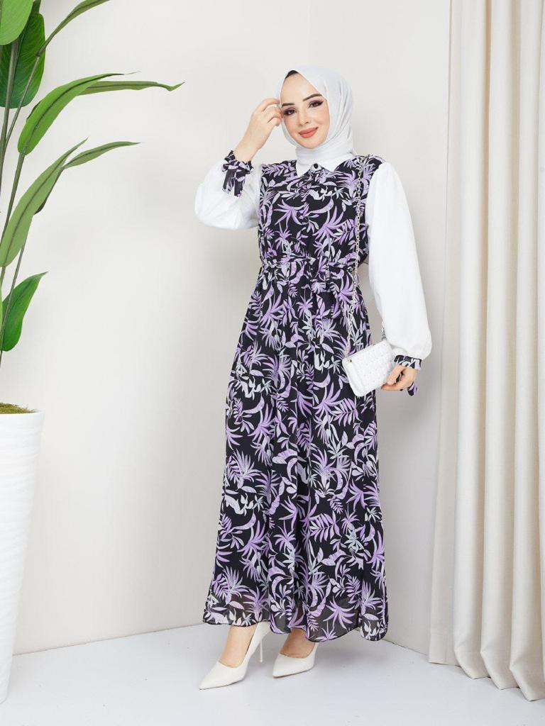 Uslu Moda Turkish Women's Chiffon Maxi Dress - U63 Uslu Moda Turkish Women's Chiffon Maxi Dress - U63
