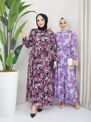 Uslu Moda Turkish Women's Chiffon Ayrobin Maxi Dress - U53 - Tuzzut.com Qatar Online Shopping