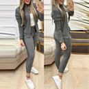 Turkish Women's Tracksuit 2 Pcs Outfits Zip-Up Jacket Pants Set - T046 - Tuzzut.com Qatar Online Shopping