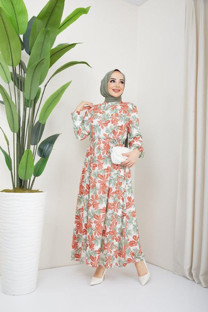Uslu Moda Turkish Women's Chiffon Ayrobin Maxi Dress - U53 - Tuzzut.com Qatar Online Shopping