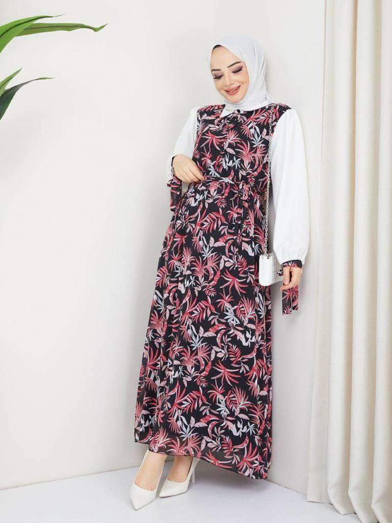 Uslu Moda Turkish Women's Chiffon Maxi Dress - U63 Uslu Moda Turkish Women's Chiffon Maxi Dress - U63