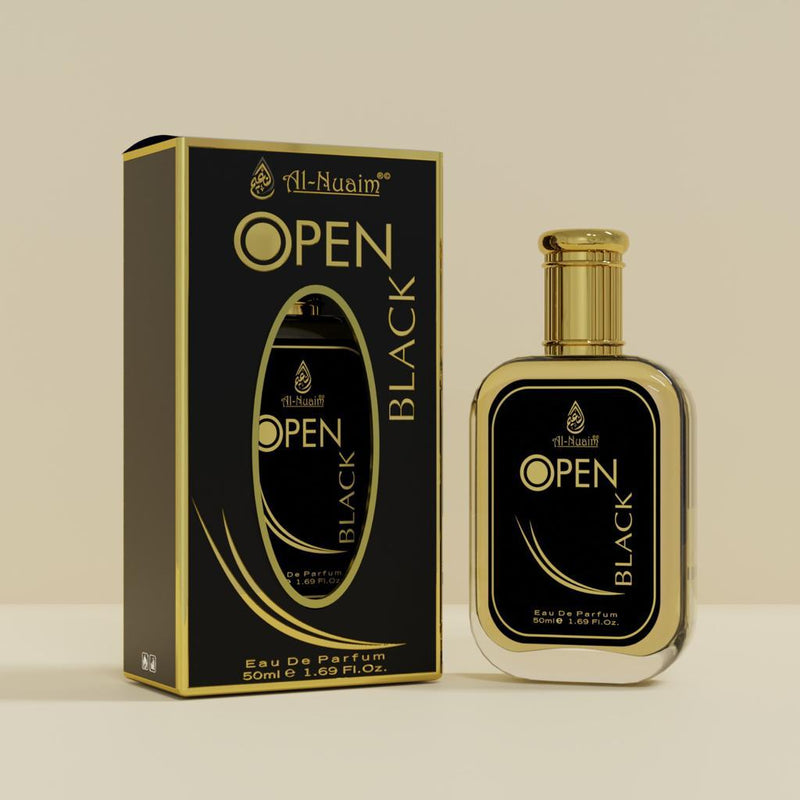 Open Black Eau De Parfum EDP Spray 50ml by Al Nuaim - Tuzzut.com Qatar Online Shopping