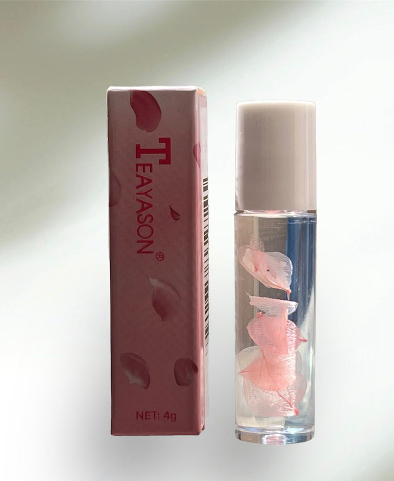TEAYASON Petal Lip Oil Transparent Lip Gloss Clear Cute Balm Liquid Lipstick
