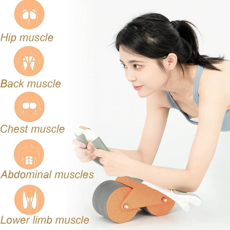 Ab Roller Wheel With Digital Counter Auto Rebound Abdominal